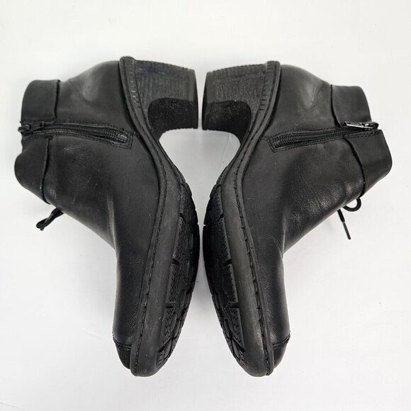 Rieker Antistress Rebecca Embossed Leather Side Lace Up Heel Ankle Boot 39/US 8 - Picture 4 of 13